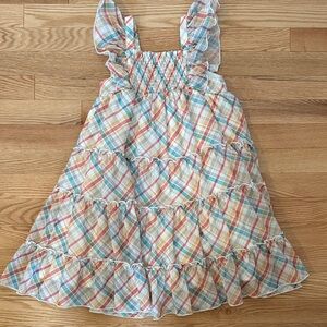 Cheeky Plum Colorful Plaid Ruffle Dress